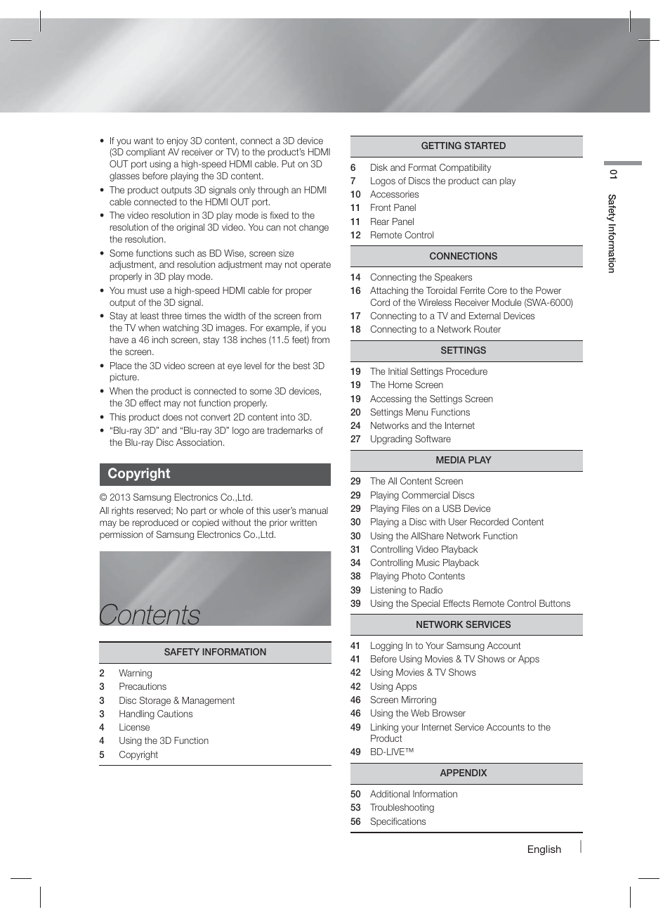 Samsung HT-F6500W-ZA User Manual | Page 5 / 58