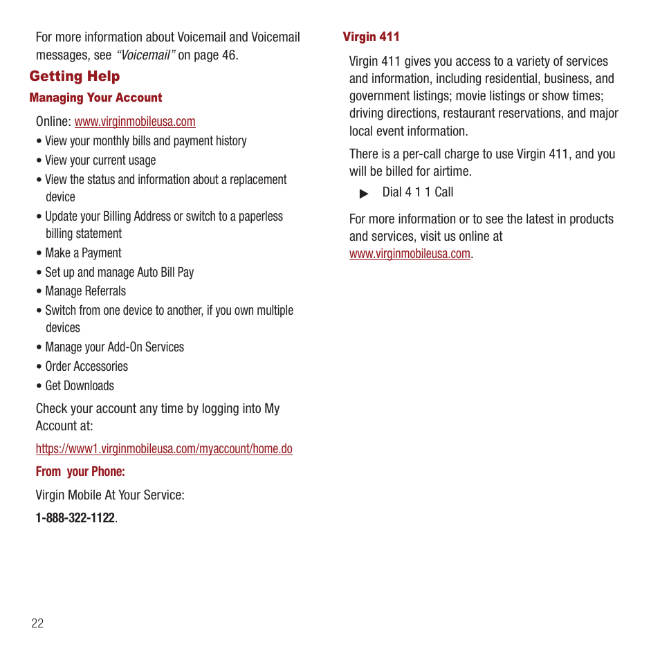Getting help | Samsung SPH-M575ZKAVMU User Manual | Page 26 / 113