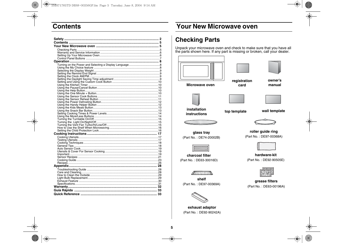 Samsung SMH7178STD-XAA User Manual | Page 5 / 36