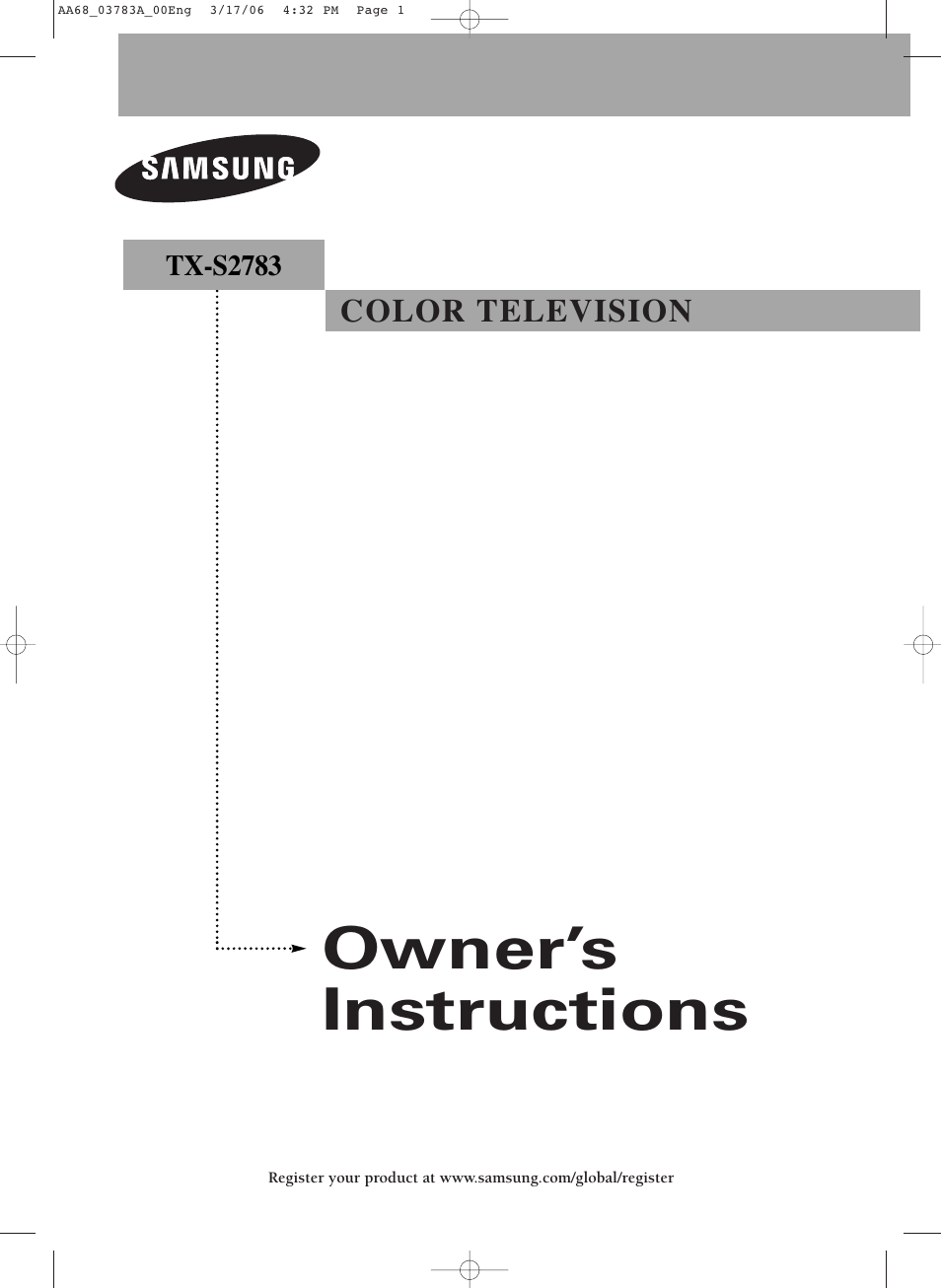 Samsung TXS2783X-XAA User Manual | 72 pages