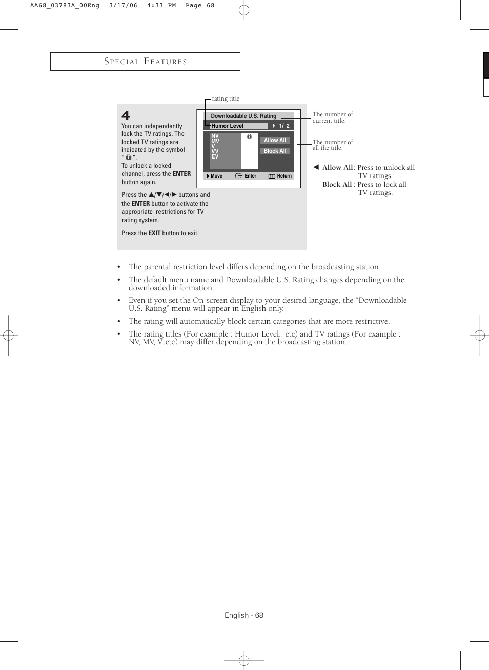 Samsung TXS2783X-XAA User Manual | Page 68 / 72