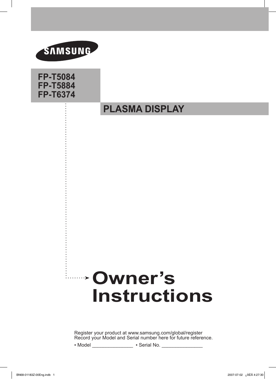 Samsung FPT5884X-XAA User Manual | 250 pages