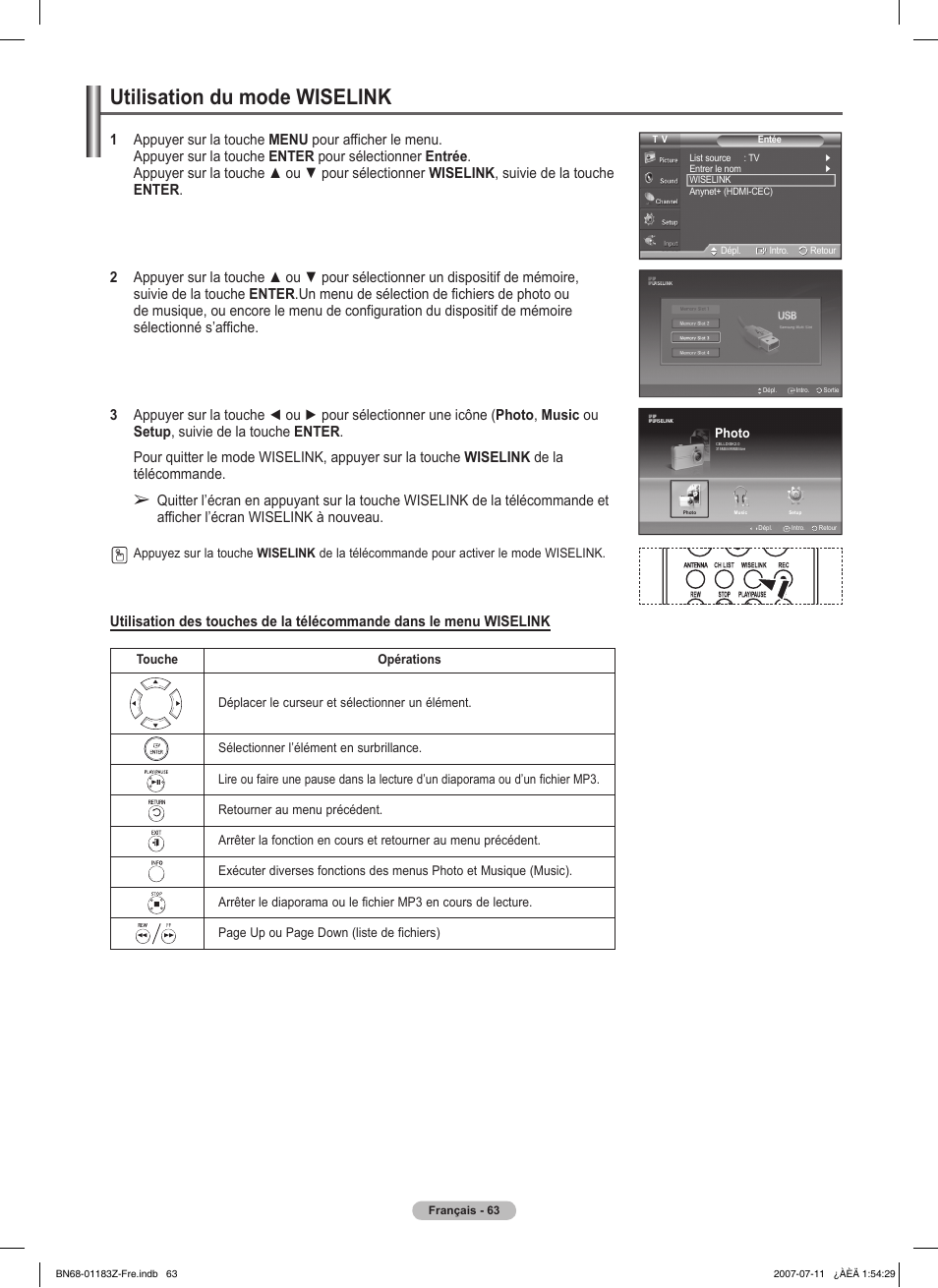 Utilisation du mode wiselink | Samsung FPT5884X-XAA User Manual | Page 147 / 250