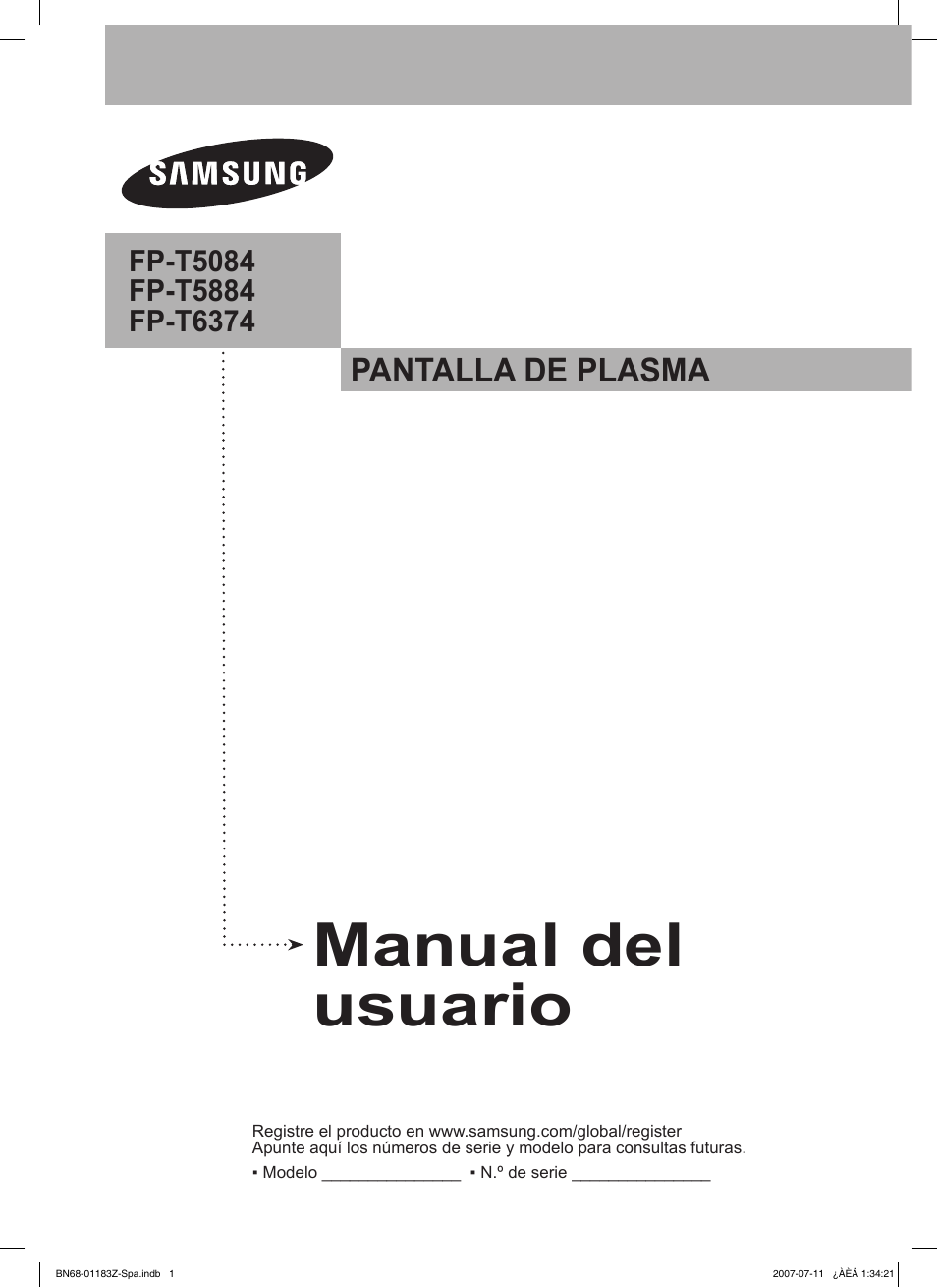 Manual del usuario | Samsung FPT5884X-XAA User Manual | Page 167 / 250