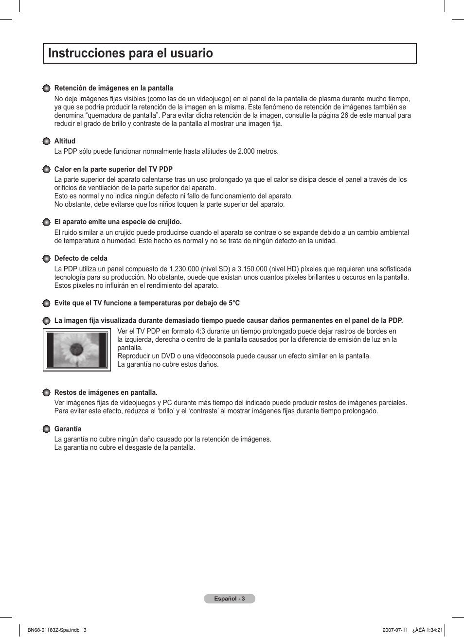 Instrucciones para el usuario | Samsung FPT5884X-XAA User Manual | Page 169 / 250