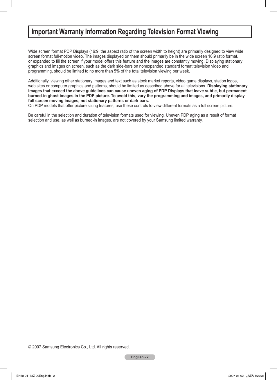 Samsung FPT5884X-XAA User Manual | Page 2 / 250