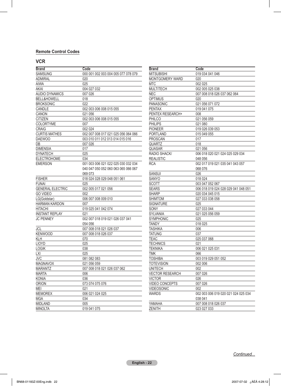 Samsung FPT5884X-XAA User Manual | Page 22 / 250