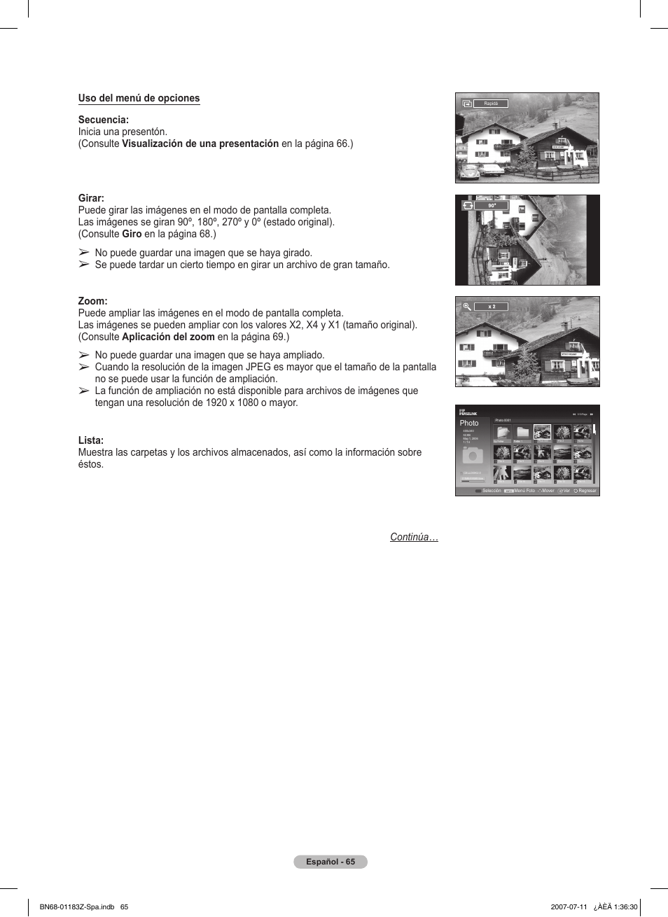 No puede guardar una imagen que se haya girado, No puede guardar una imagen que se haya ampliado | Samsung FPT5884X-XAA User Manual | Page 231 / 250