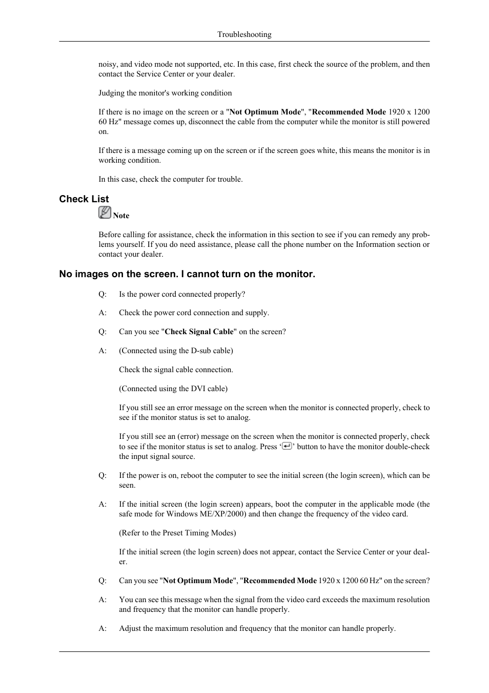 Check list | Samsung LS24CMKKFV-ZA User Manual | Page 11 / 15