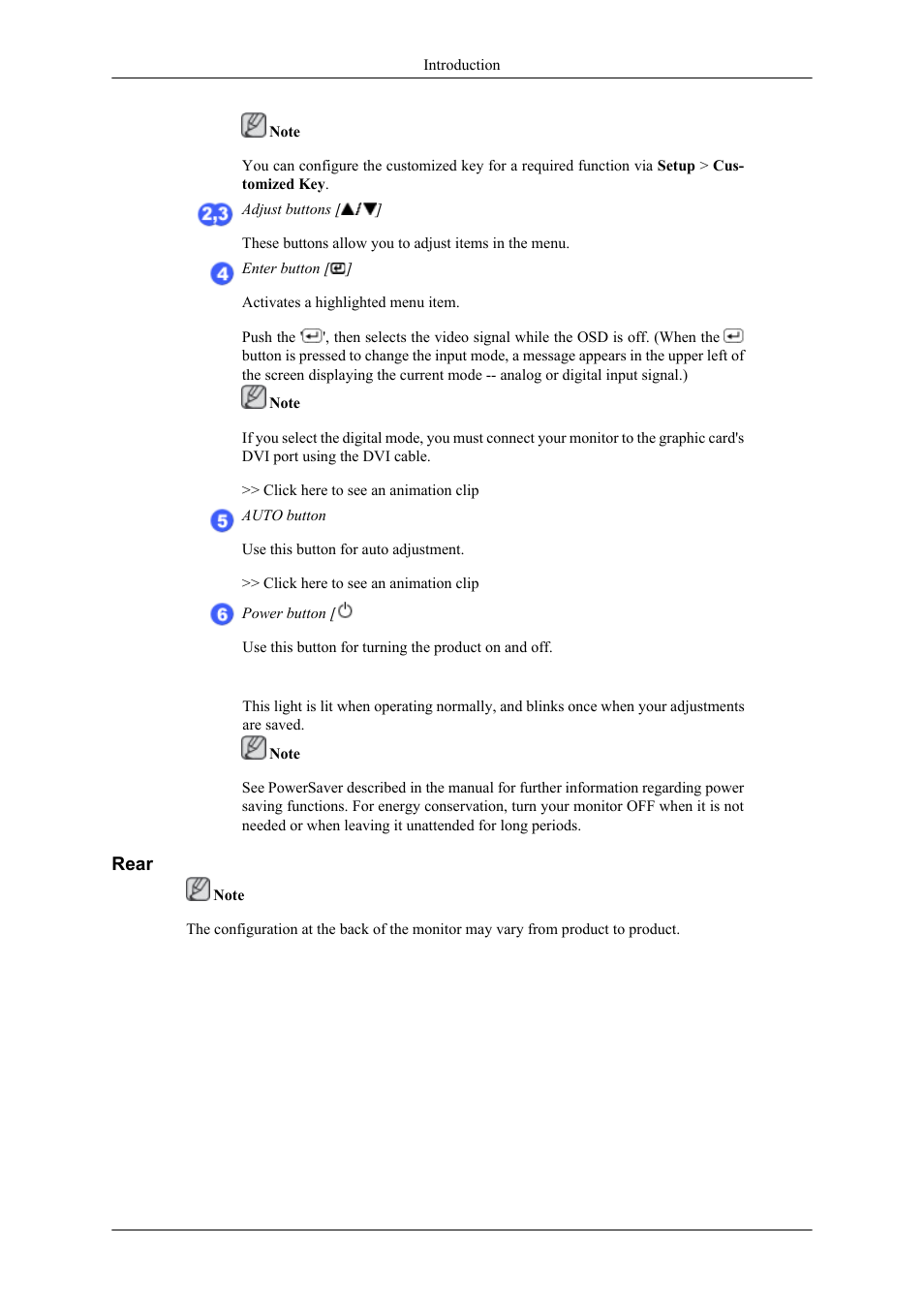 Rear | Samsung LS24CMKKFV-ZA User Manual | Page 4 / 15