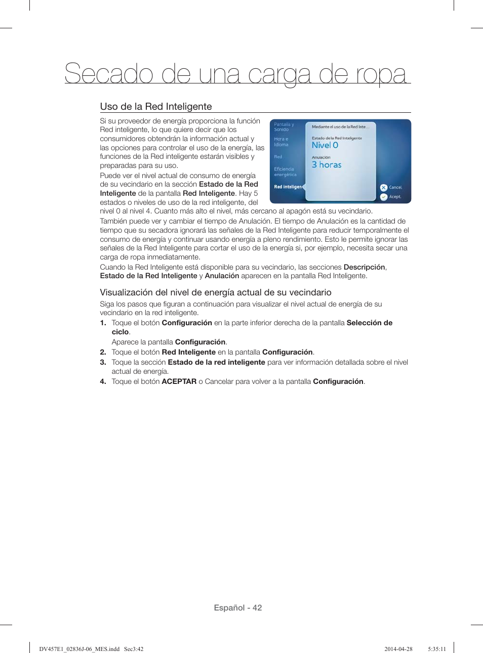 Secado de una carga de ropa | Samsung DV457E1GSGR-A1 User Manual | Page 194 / 228