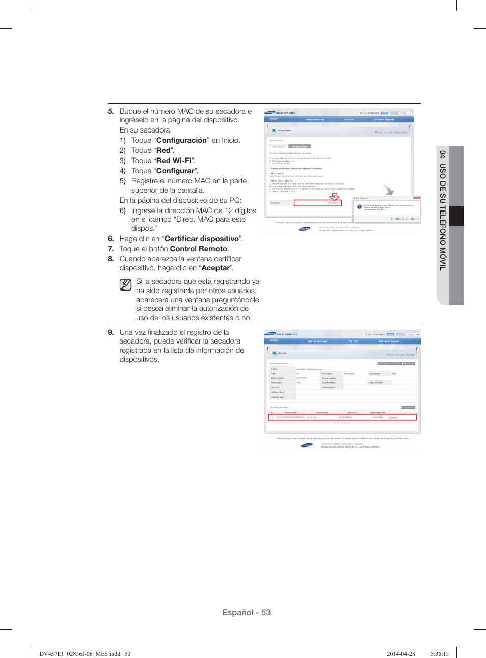 Samsung DV457E1GSGR-A1 User Manual | Page 205 / 228