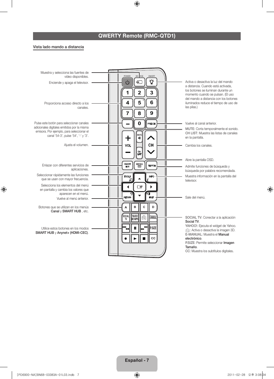 Qwerty remote (rmc-qtd1), E-manual | Samsung PN51D6900DFXZA User Manual | Page 30 / 68