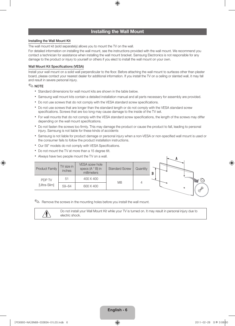 Samsung PN51D6900DFXZA User Manual | Page 6 / 68