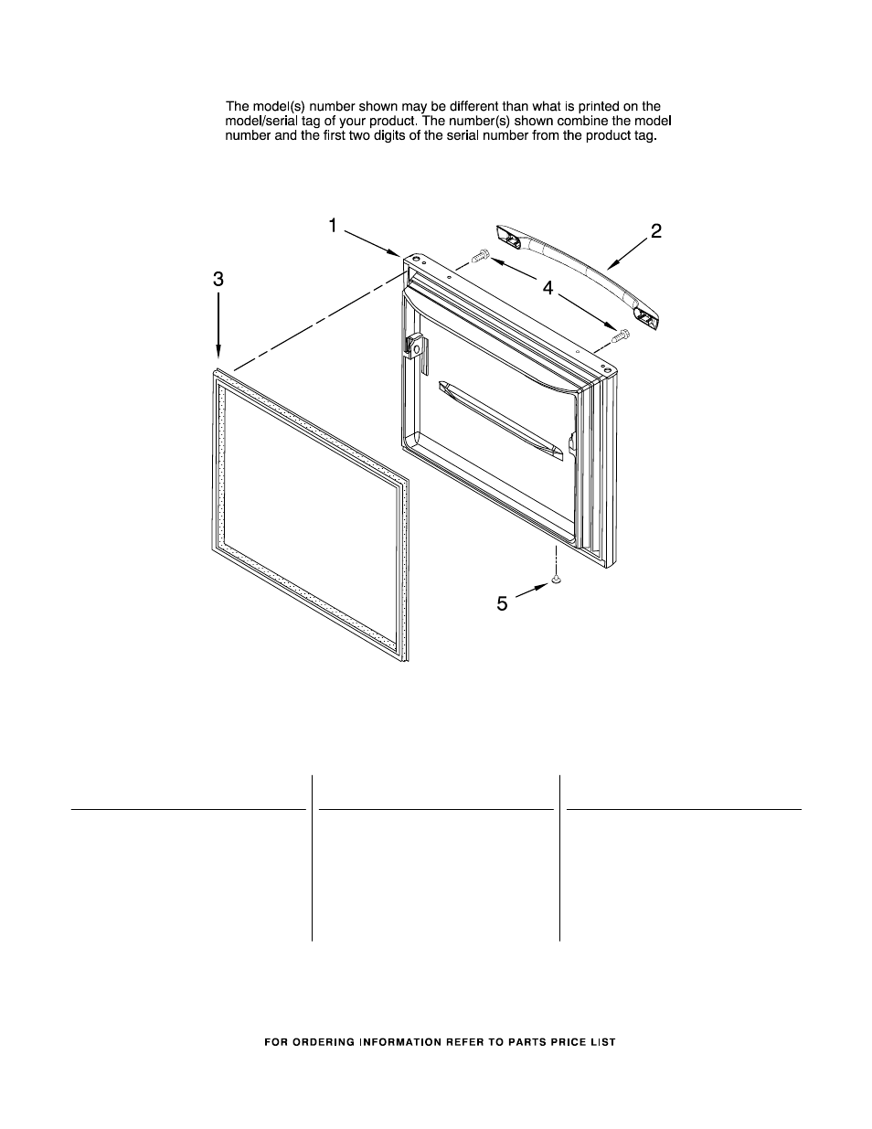 Freezer door, Freezer door parts | Amana ABB2222FEQ11 User Manual | Page 5 / 15