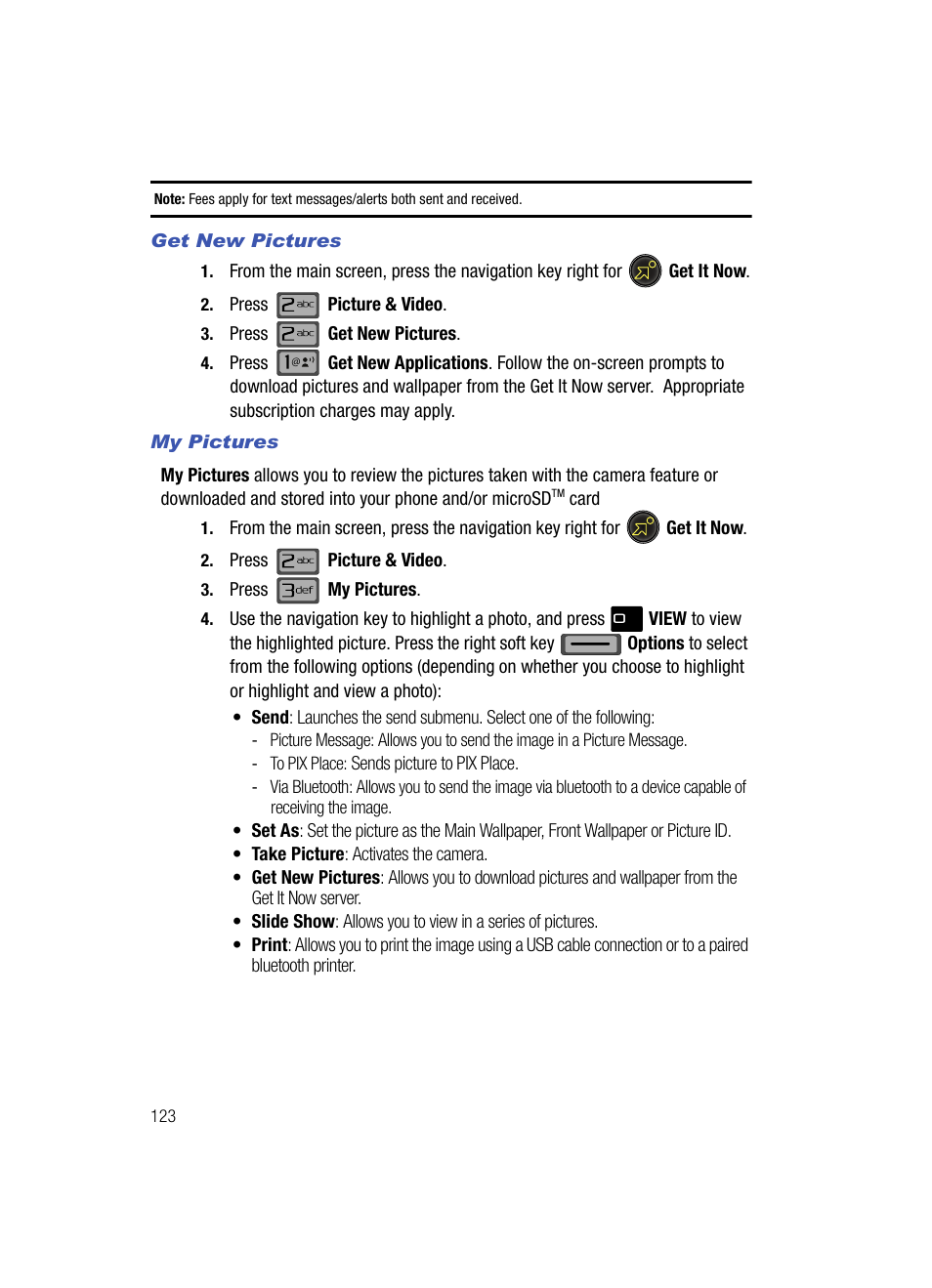 Get new pictures, My pictures | Samsung SCH-U700ZNAVZW User Manual | Page 126 / 180