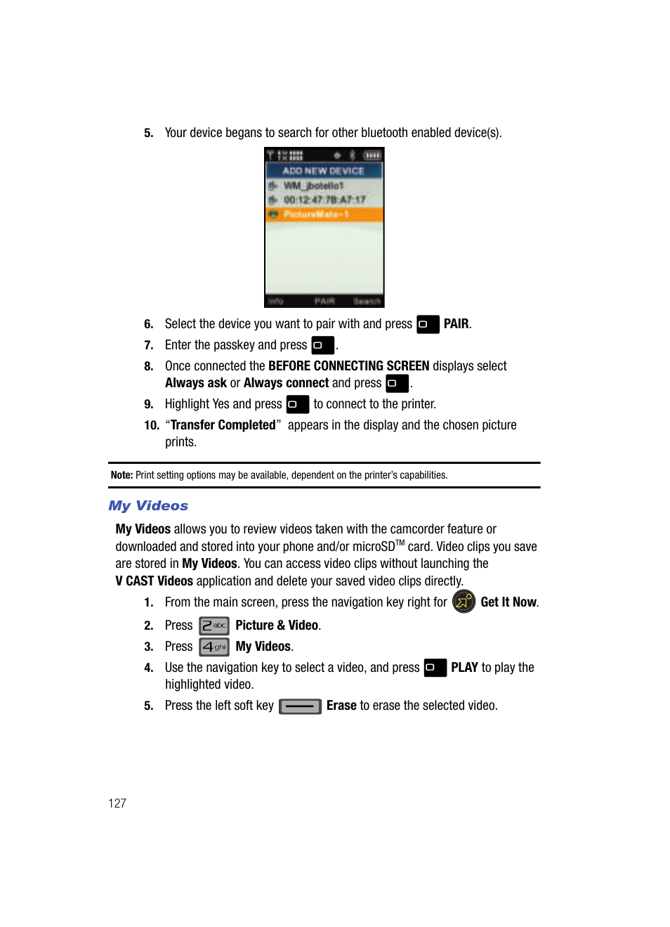 My videos | Samsung SCH-U700ZNAVZW User Manual | Page 130 / 180