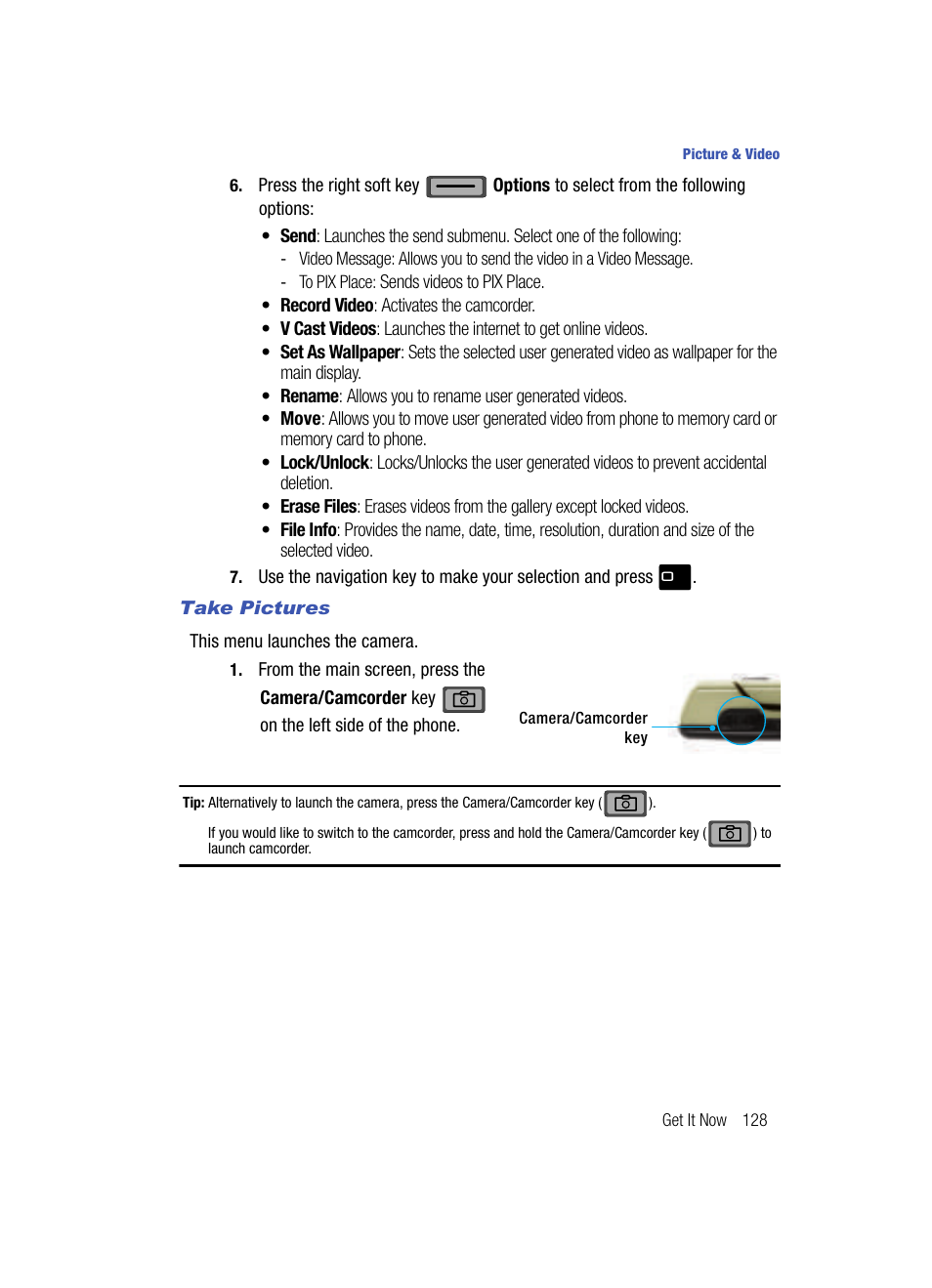 Take pictures | Samsung SCH-U700ZNAVZW User Manual | Page 131 / 180