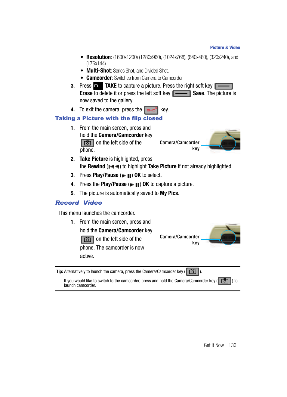 Record video | Samsung SCH-U700ZNAVZW User Manual | Page 133 / 180