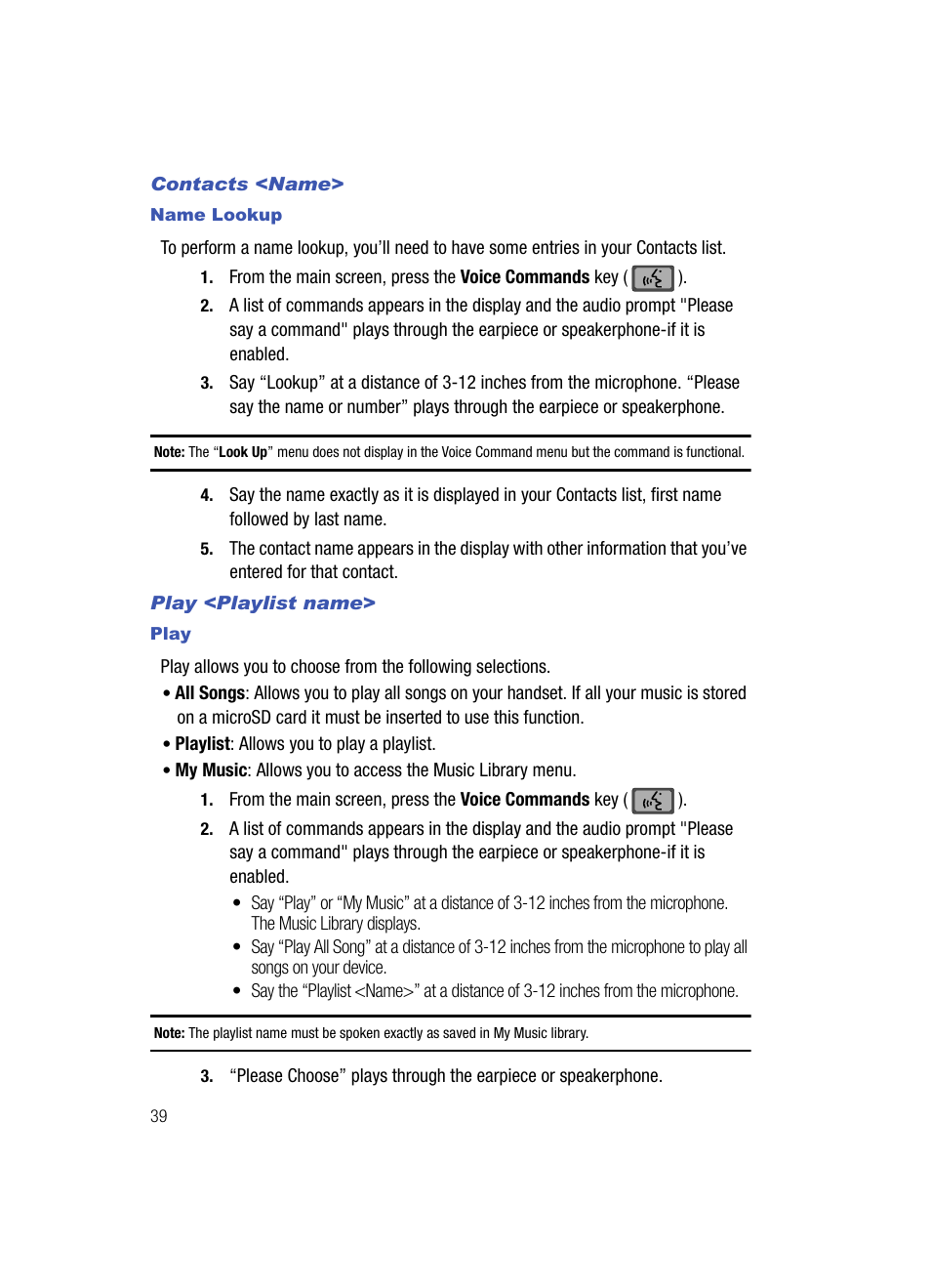 Contacts <name, Play <playlist name | Samsung SCH-U700ZNAVZW User Manual | Page 42 / 180
