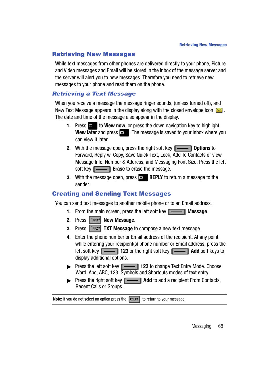 Retrieving new messages, Retrieving a text message, Creating and sending text messages | Eld. for more information, refer to | Samsung SCH-U700ZNAVZW User Manual | Page 71 / 180