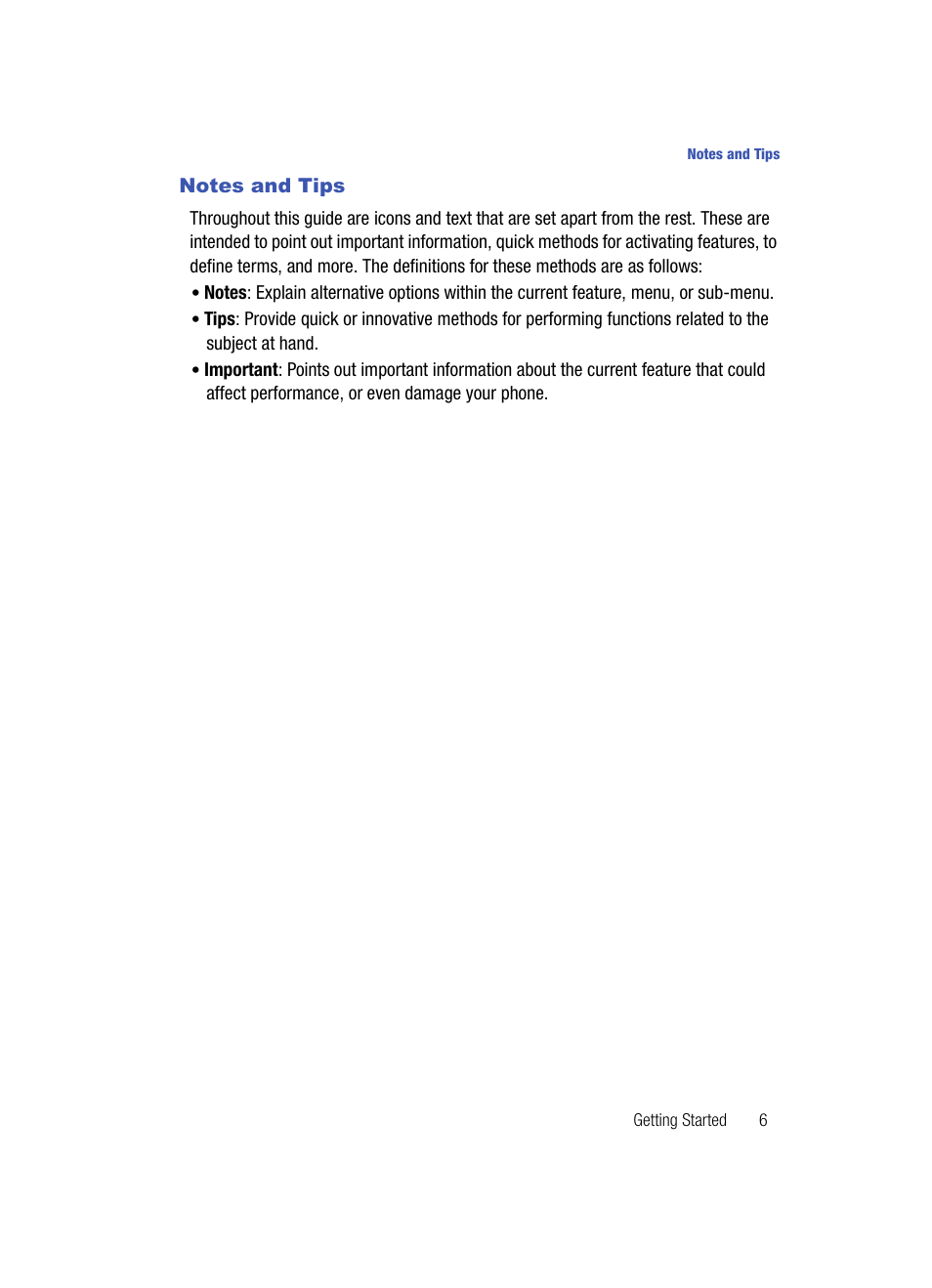 Notes and tips | Samsung SCH-U700ZNAVZW User Manual | Page 9 / 180