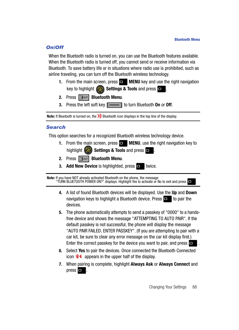 On/off, Search | Samsung SCH-U700ZNAVZW User Manual | Page 91 / 180