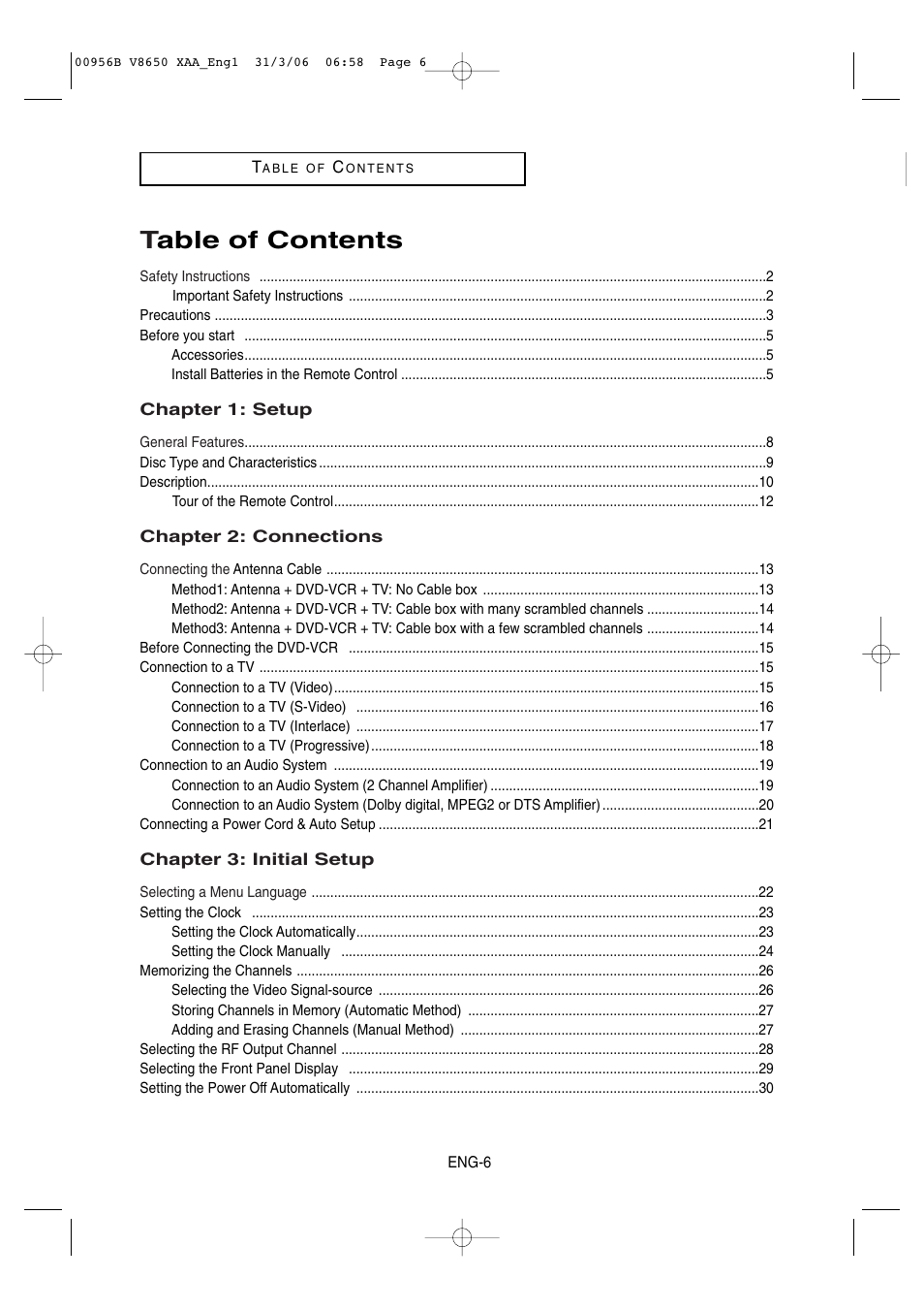 Samsung DVD-V8650-XAA User Manual | Page 6 / 92