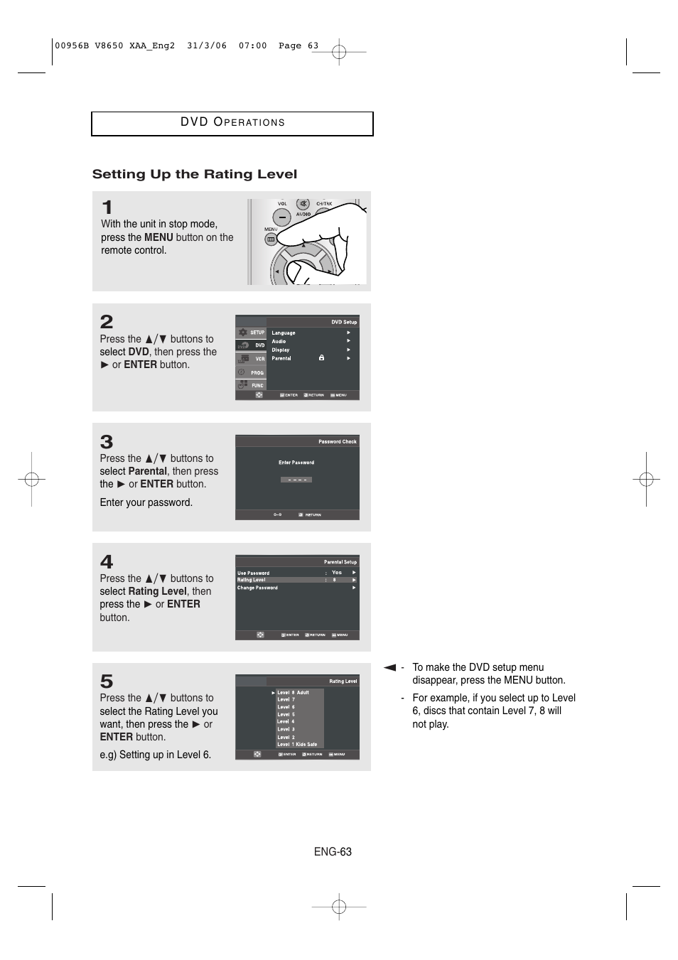 Samsung DVD-V8650-XAA User Manual | Page 63 / 92