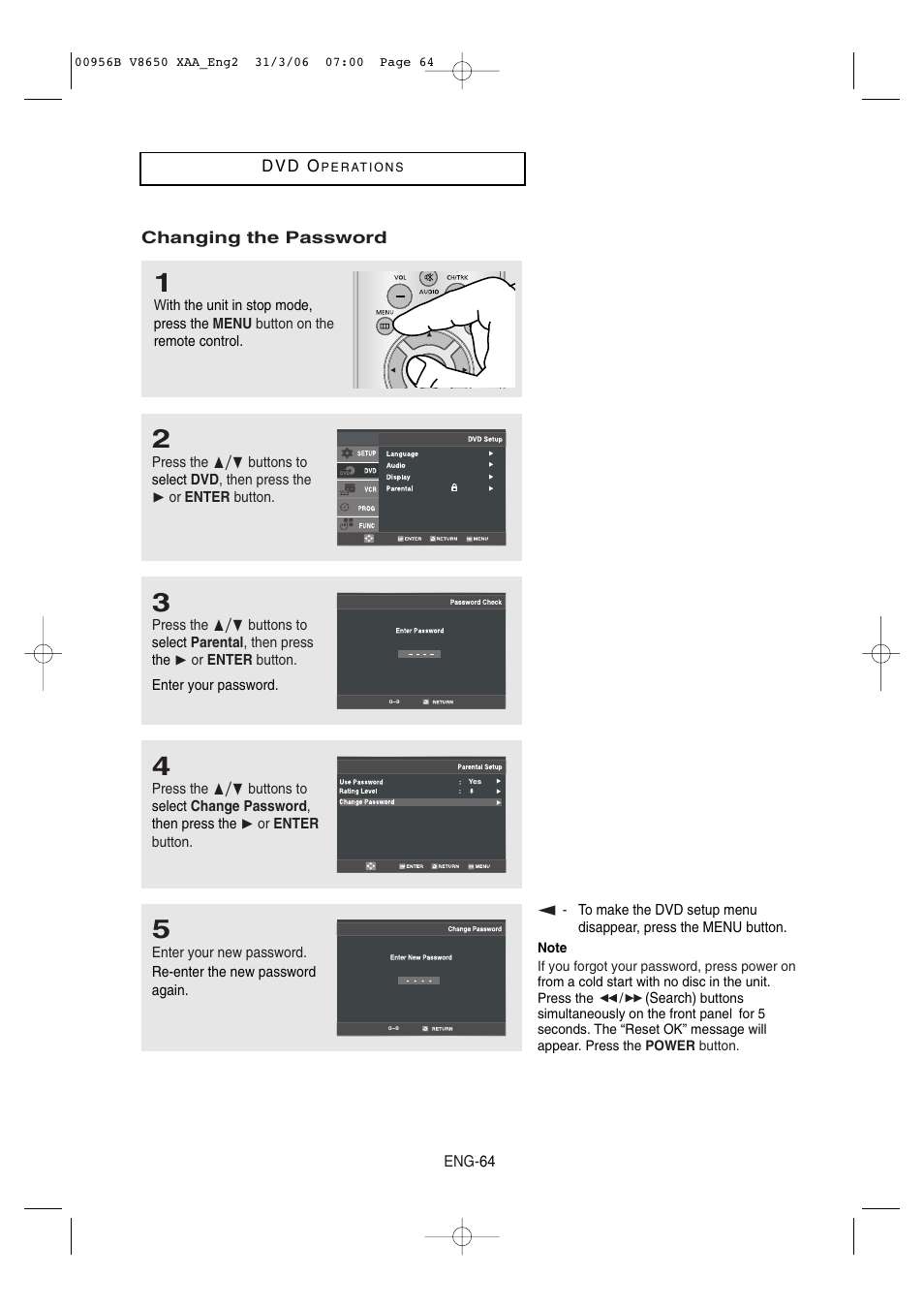 Samsung DVD-V8650-XAA User Manual | Page 64 / 92