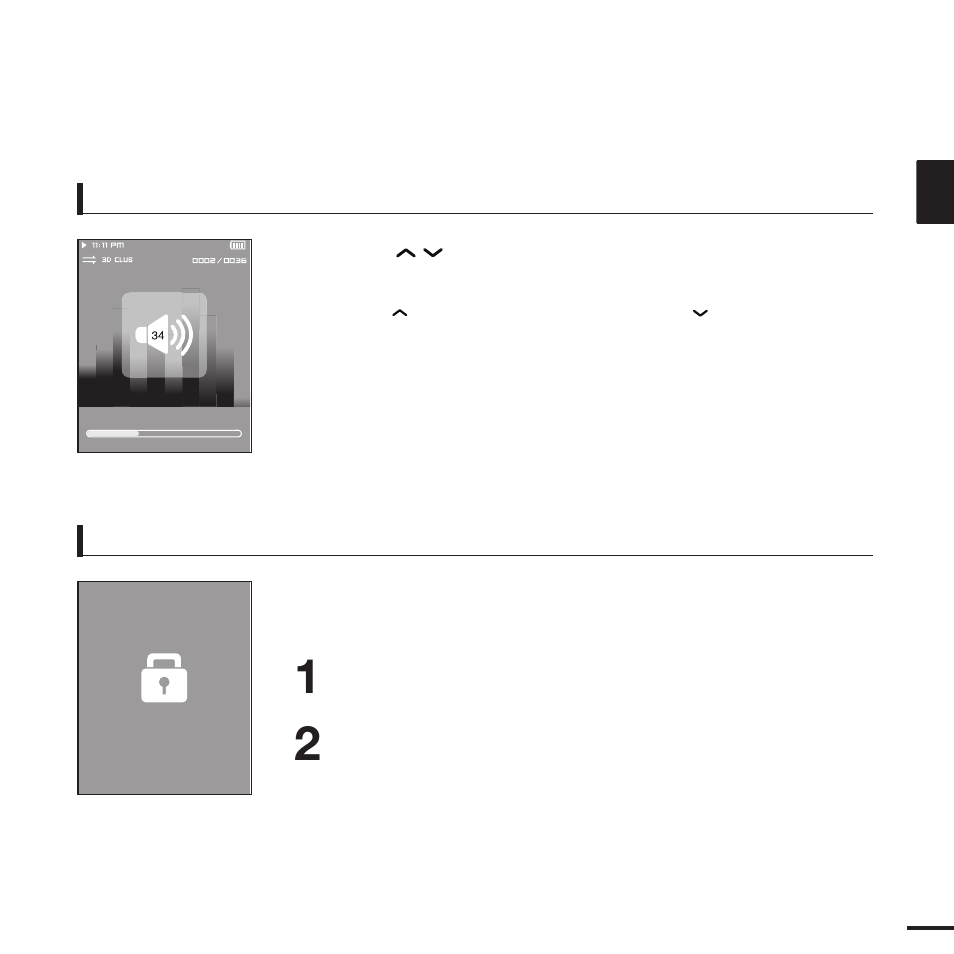 Volume control lock function | Samsung YP-T9JBQP-XAC User Manual | Page 13 / 81