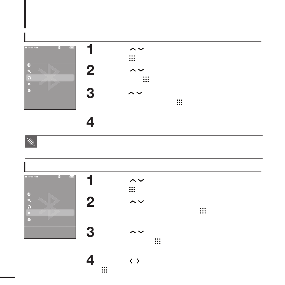 Using bluetooth, Continued), Connecting the registered stereo headset | Samsung YP-T9JBQP-XAC User Manual | Page 60 / 81