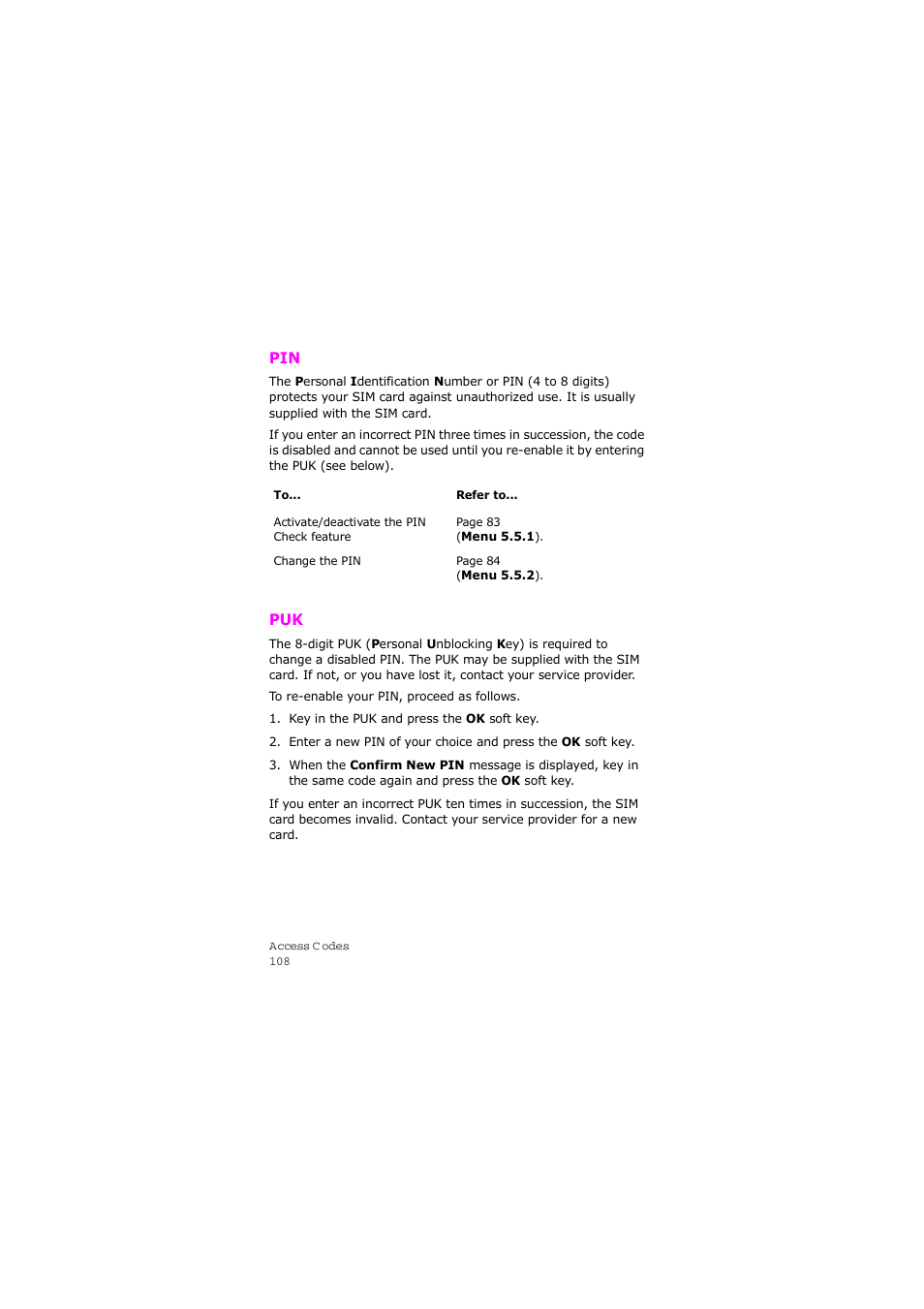 Pin puk | Samsung SGH-X105NBATMB User Manual | Page 111 / 159