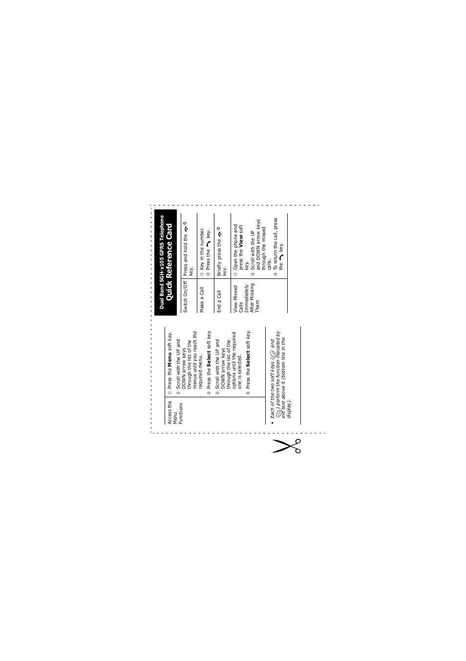 Qu ic k r ef er en ce c ar d | Samsung SGH-X105NBATMB User Manual | Page 158 / 159