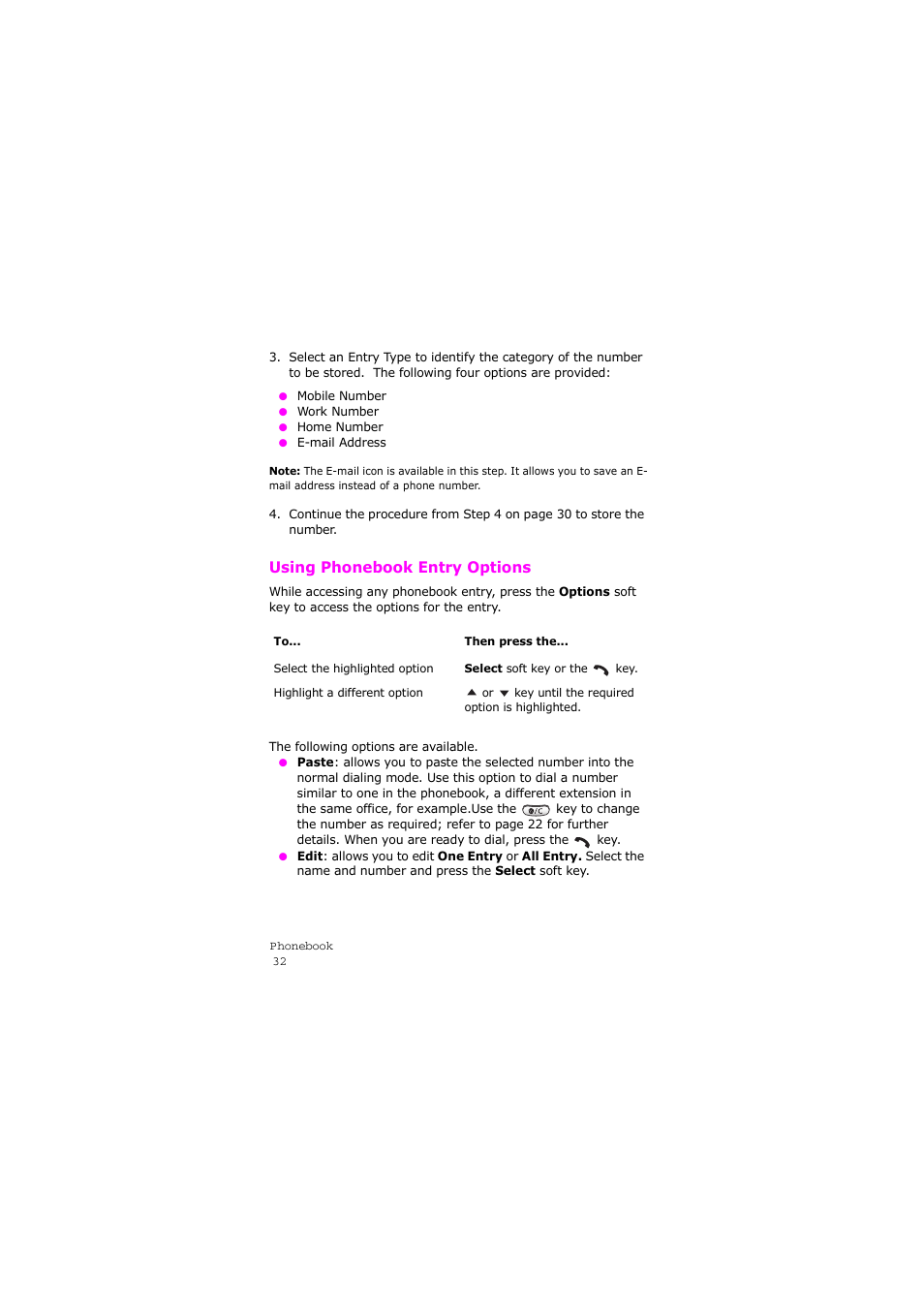 Using phonebook entry options | Samsung SGH-X105NBATMB User Manual | Page 35 / 159