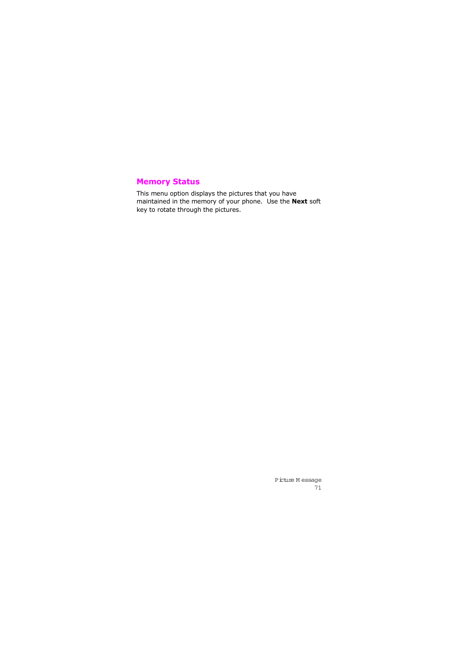 Memory status | Samsung SGH-X105NBATMB User Manual | Page 74 / 159