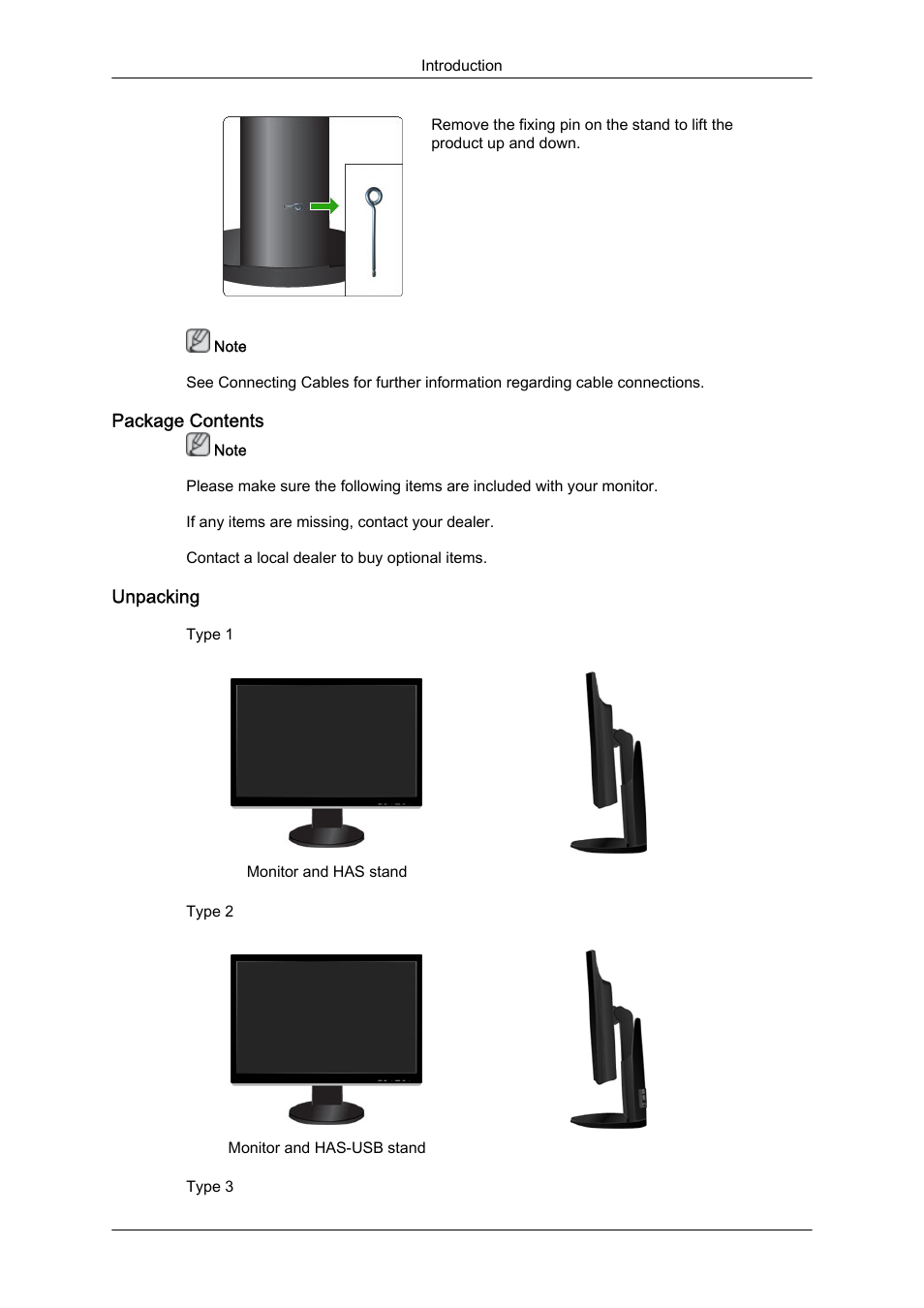 Package contents, Unpacking | Samsung LS24KIQKFV-XAA User Manual | Page 8 / 36