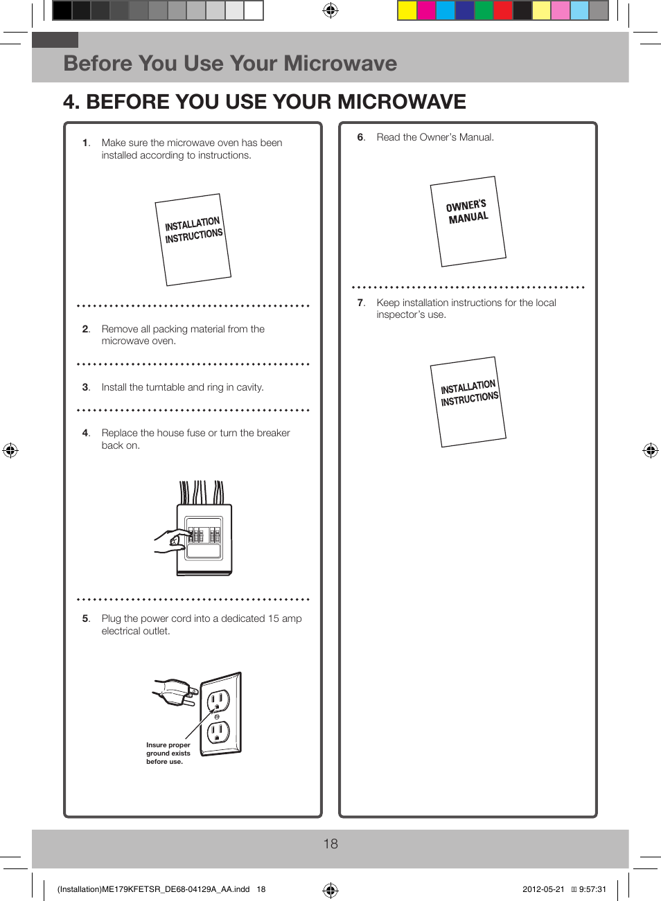 Before you use your microwave | Samsung ME179KFETSR-AA User Manual | Page 18 / 20