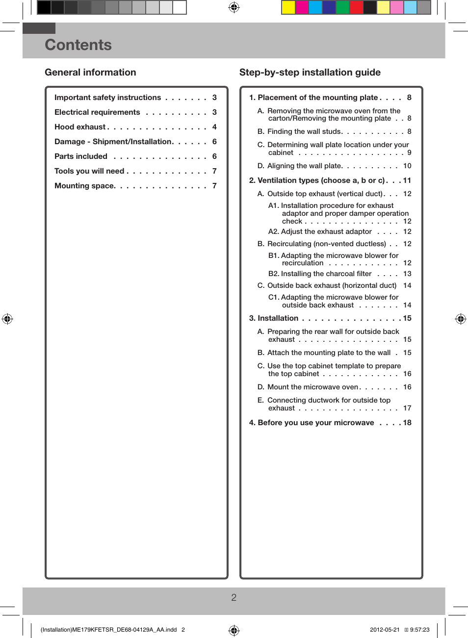 Samsung ME179KFETSR-AA User Manual | Page 2 / 20
