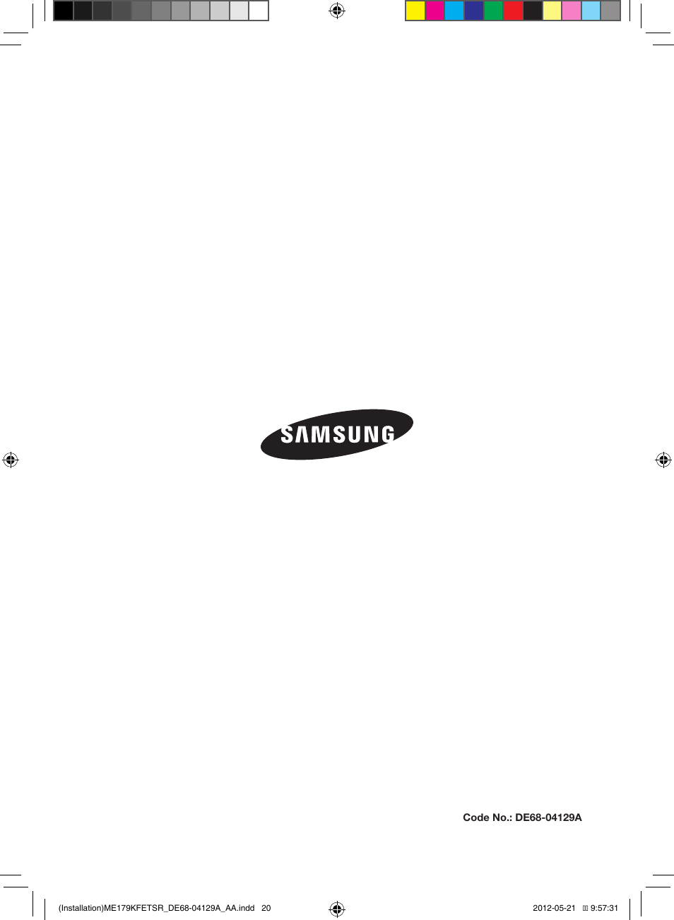 Samsung ME179KFETSR-AA User Manual | Page 20 / 20
