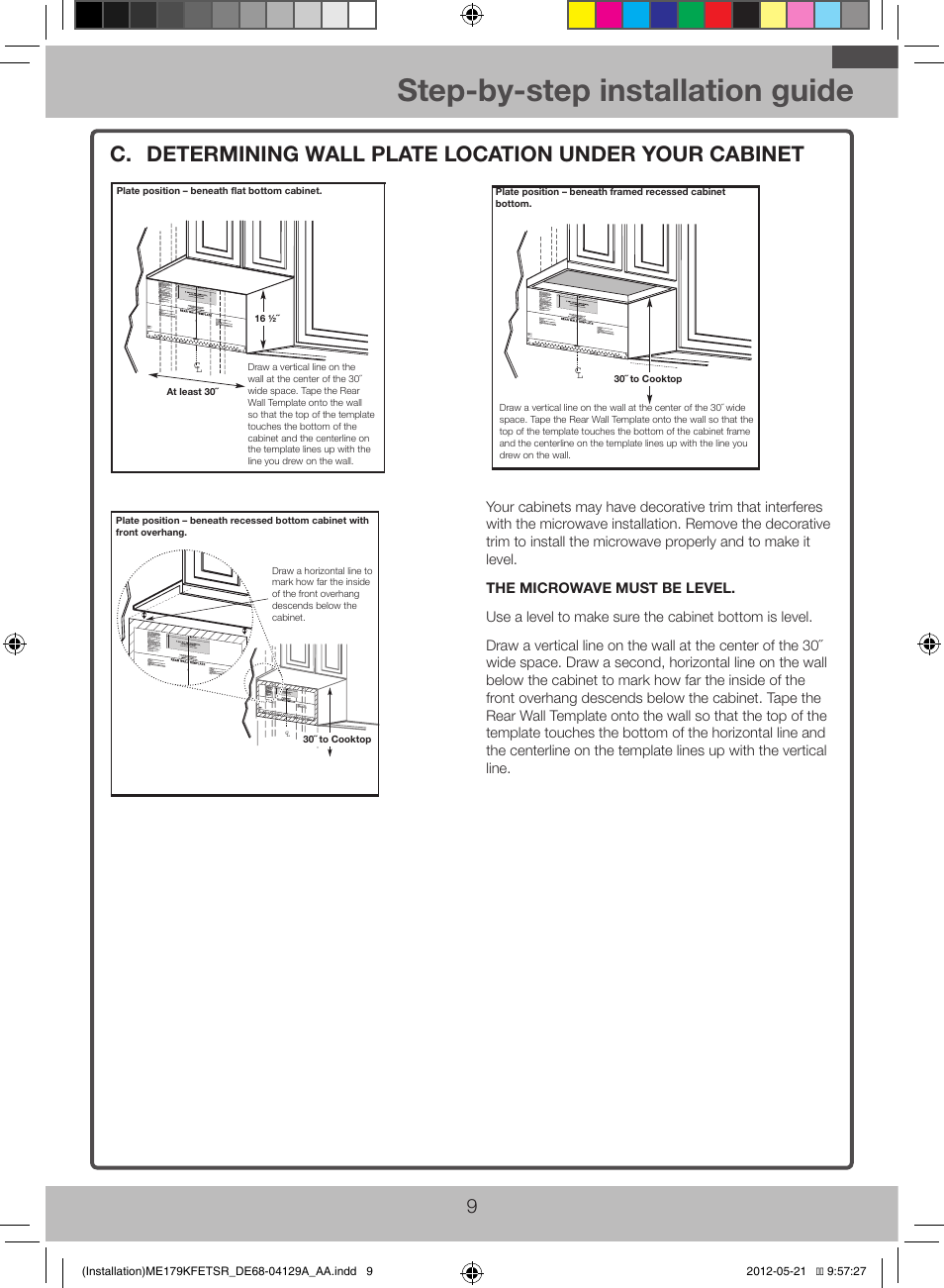 Step-by-step installation guide | Samsung ME179KFETSR-AA User Manual | Page 9 / 20