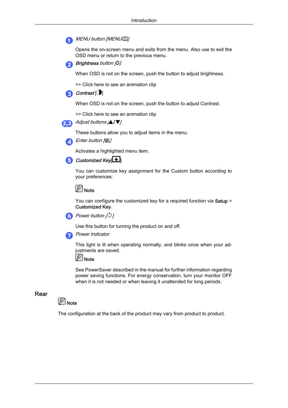 Rear | Samsung LS22CMFKFV-ZA User Manual | Page 12 / 54