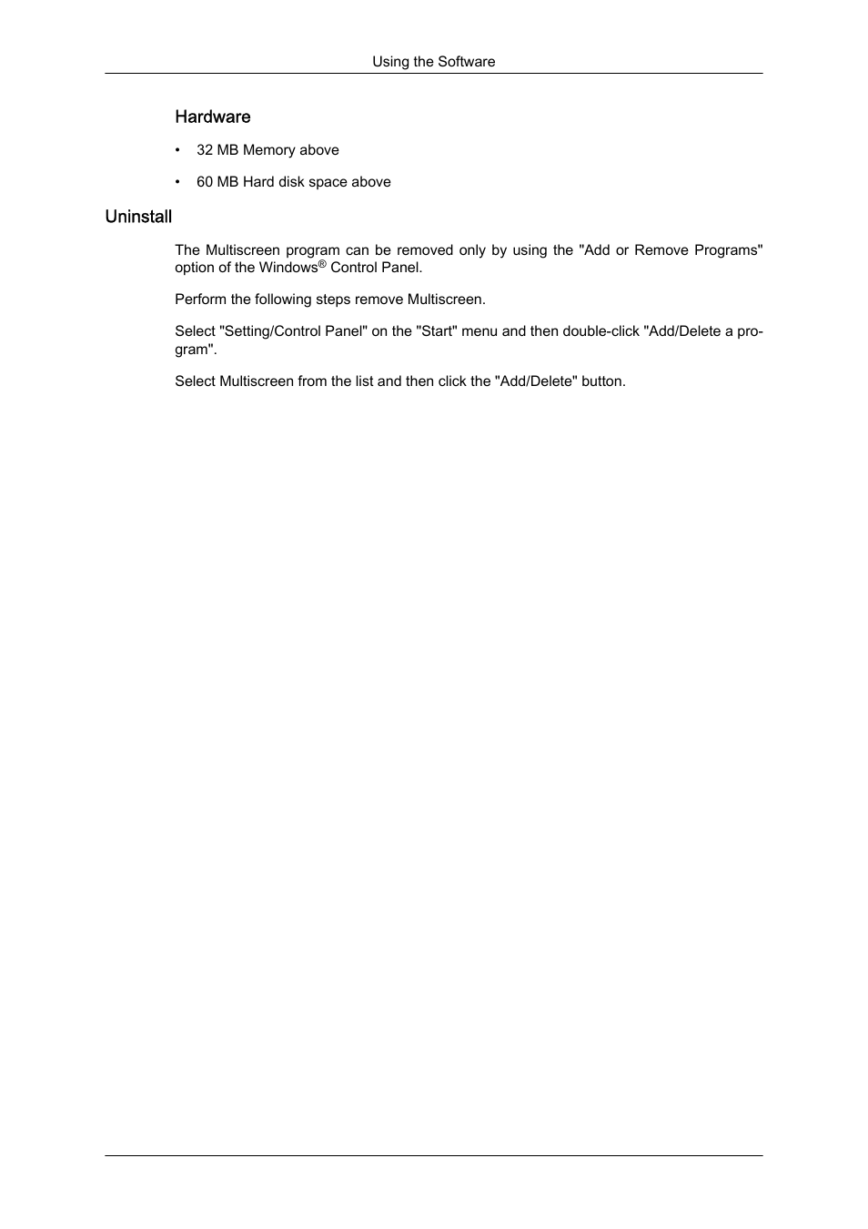 Uninstall | Samsung LS22CMFKFV-ZA User Manual | Page 28 / 54