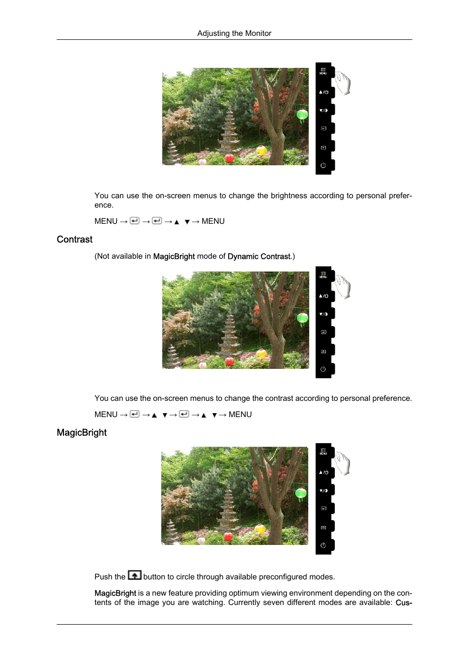 Contrast, Magicbright | Samsung LS22CMFKFV-ZA User Manual | Page 31 / 54