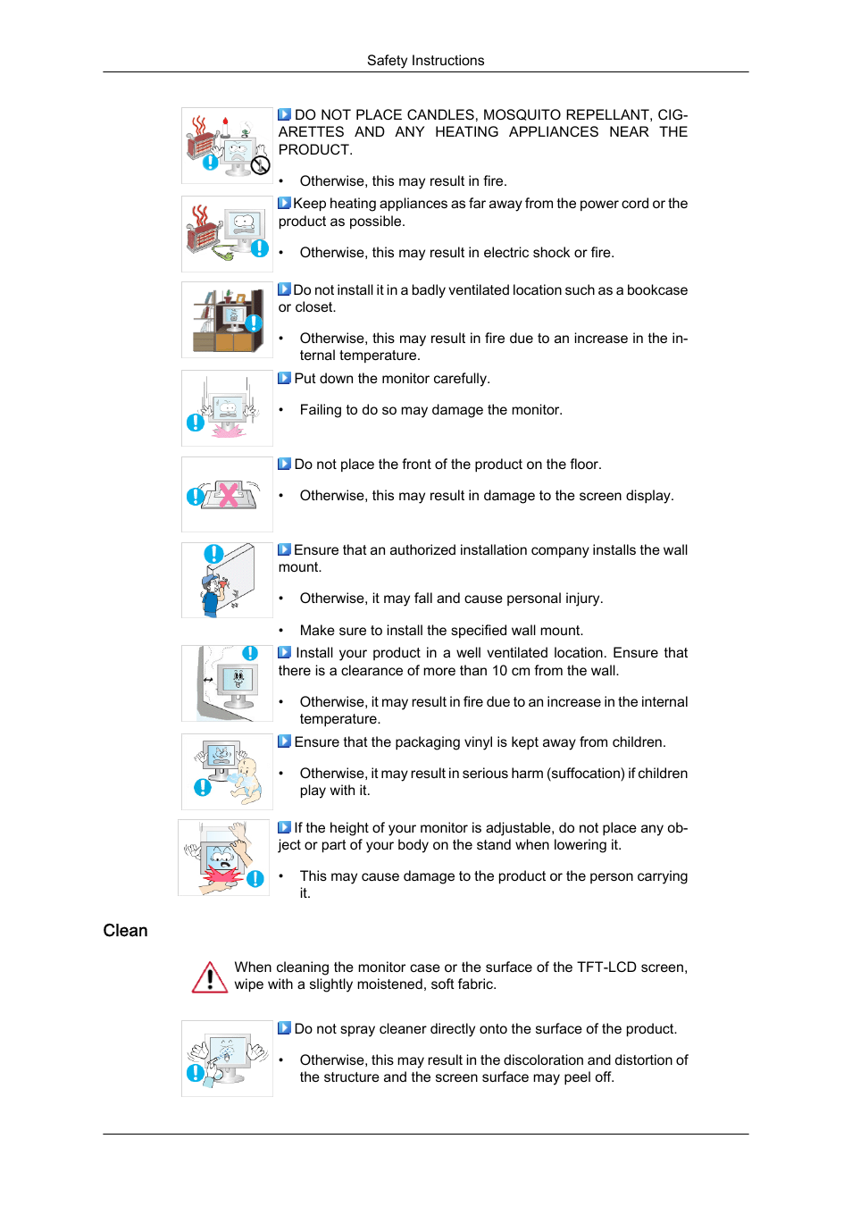 Clean | Samsung LS22CMFKFV-ZA User Manual | Page 4 / 54