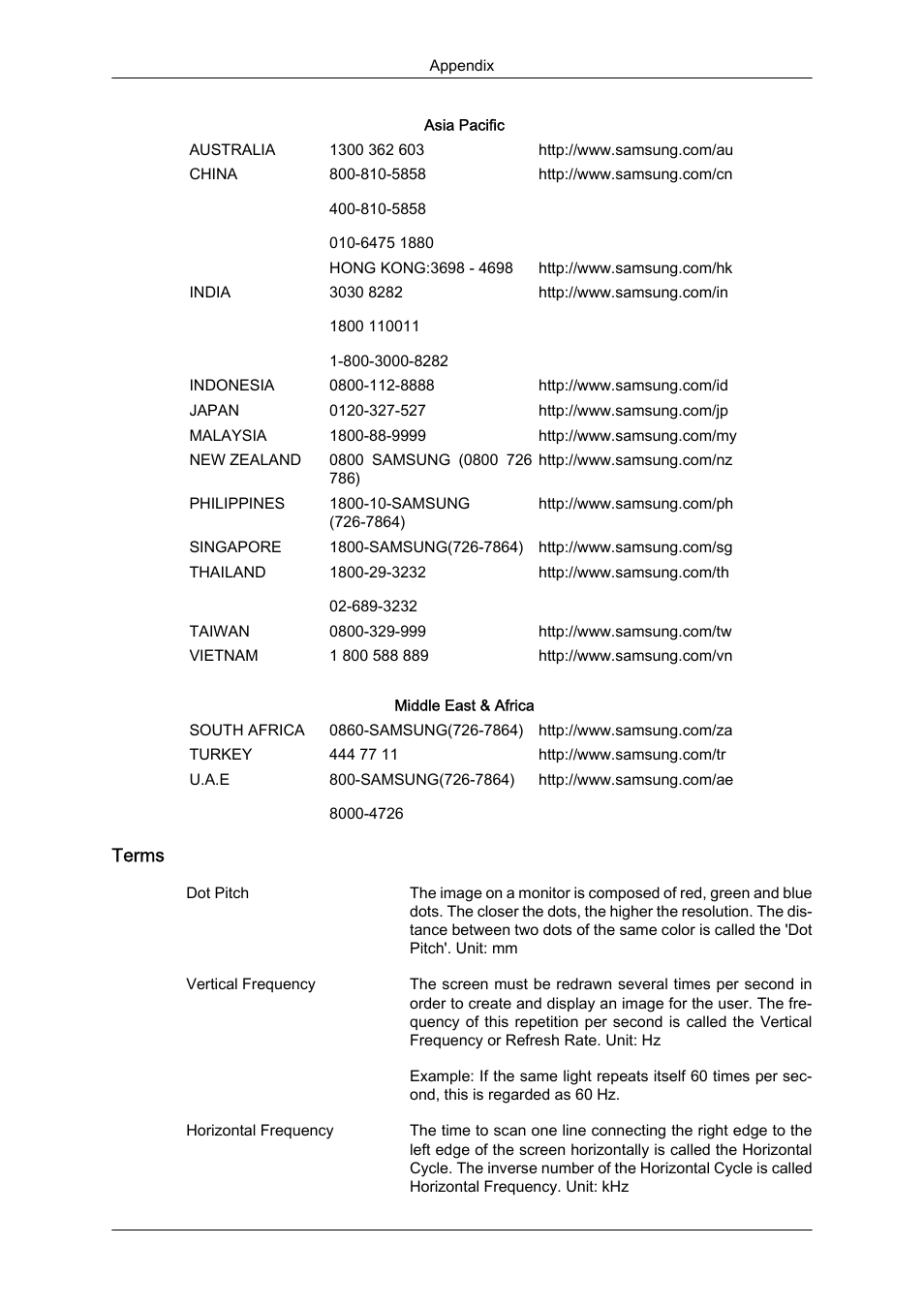 Terms | Samsung LS22CMFKFV-ZA User Manual | Page 52 / 54