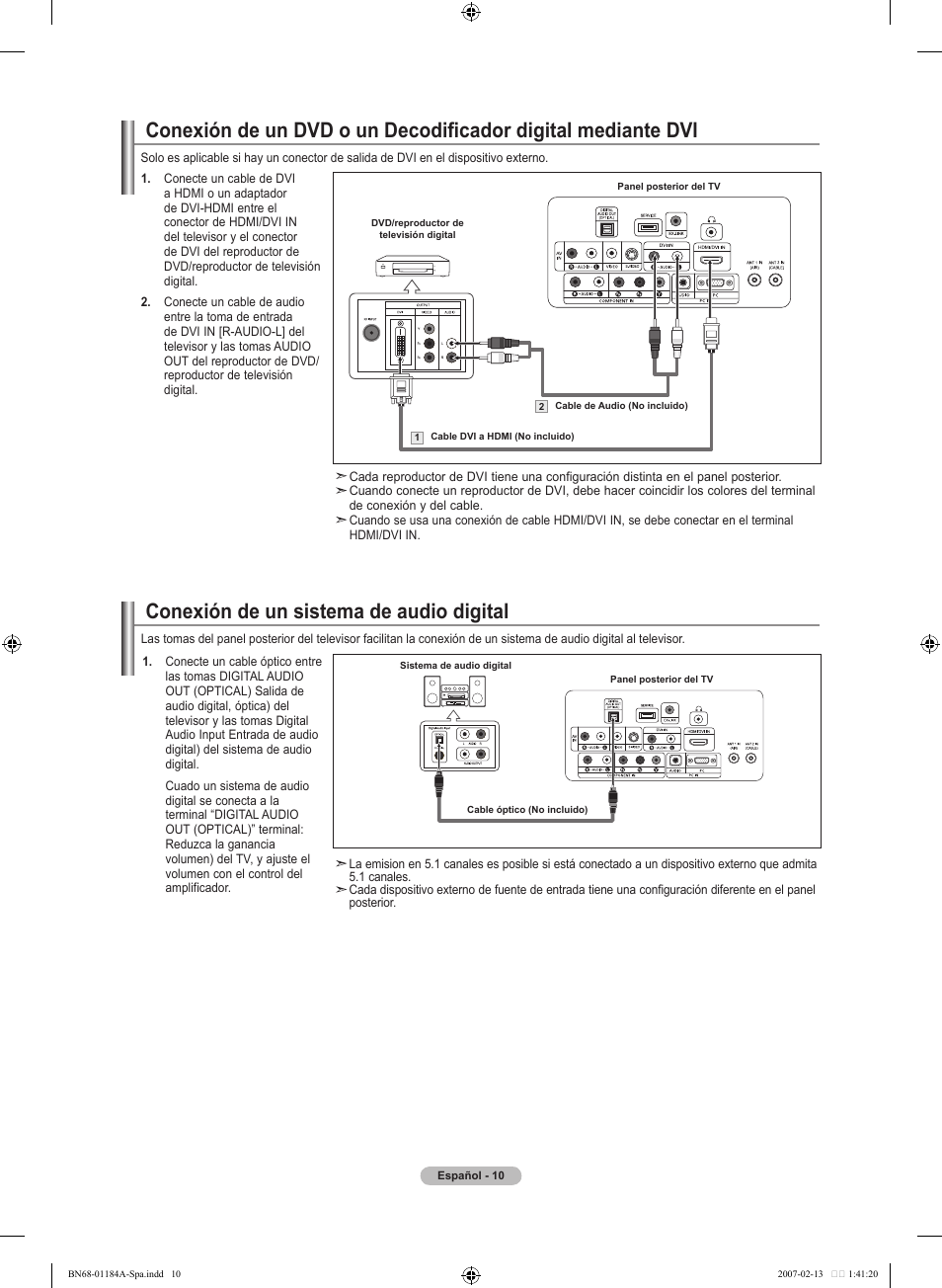 Conexión de un sistema de audio digital | Samsung LNT1954HX-XAA User Manual | Page 69 / 116