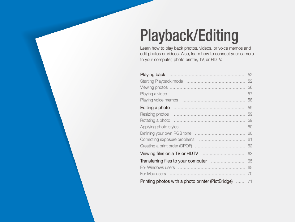 Playback/editing | Samsung EC-SL820SBP-US User Manual | Page 52 / 95