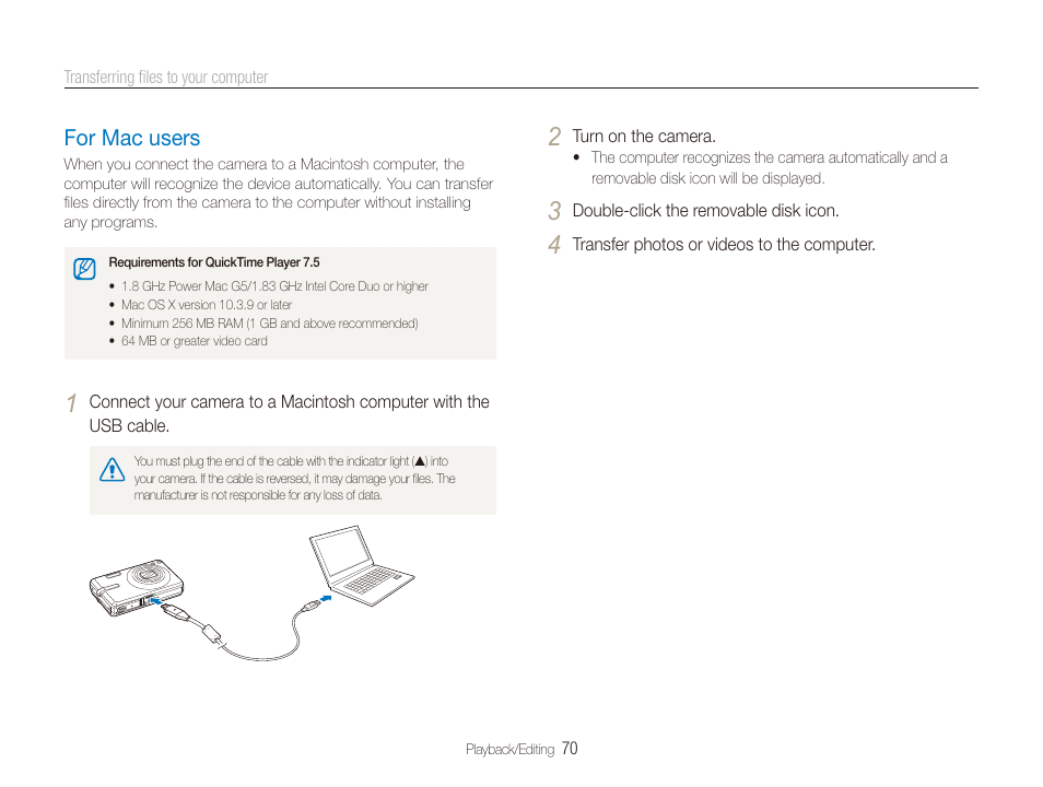 For mac users, For mac users ……………………………………………… 70 | Samsung EC-SL820SBP-US User Manual | Page 71 / 95