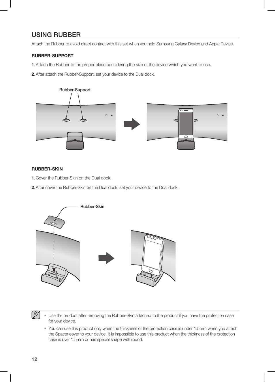 Using rubber | Samsung DA-E651-ZA User Manual | Page 12 / 29